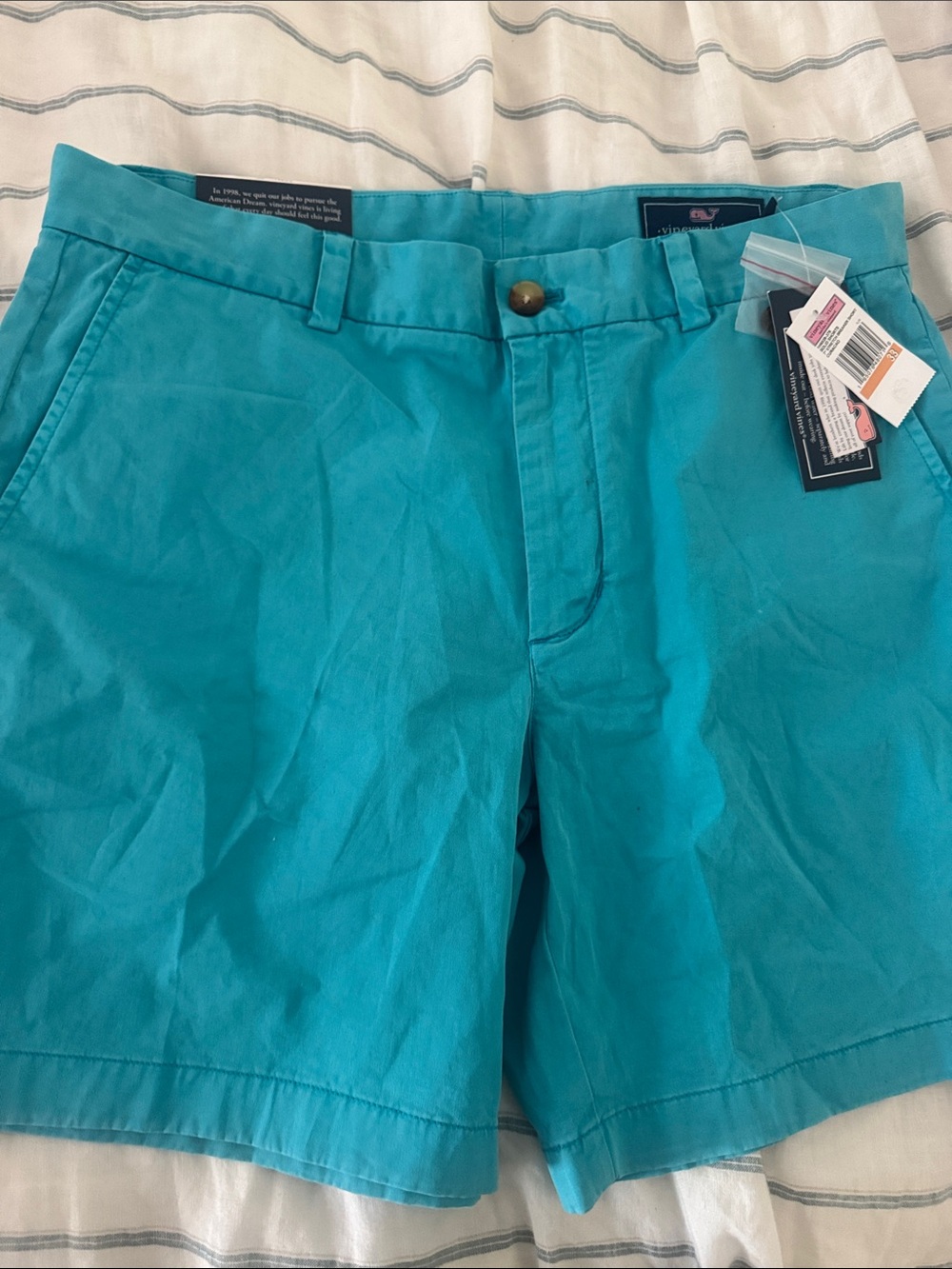 Vineyard Vines 7” /33” waist Curaco Blue Men’s stretch breaker Shorts
